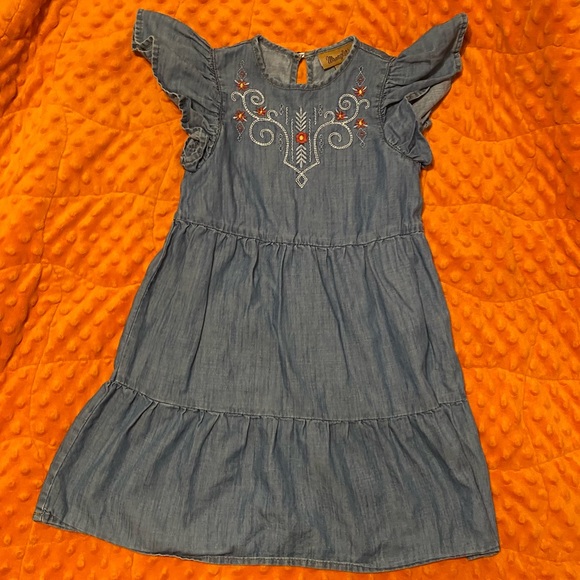 Wrangler Denim Embroidered Dress Small Girls - Picture 2 of 2